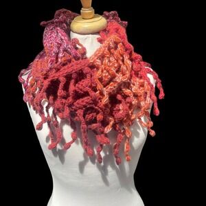 NWT! Andes Fair Trade and Handmade Gifts Knit Fringe Infinity Scarf